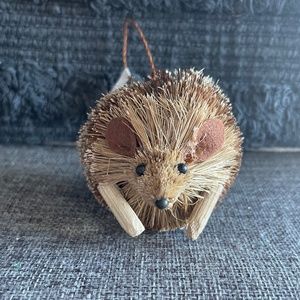 NWT Handmade Forest Friends Hedgehog Brush Ornament from Anthropologie x Terrain